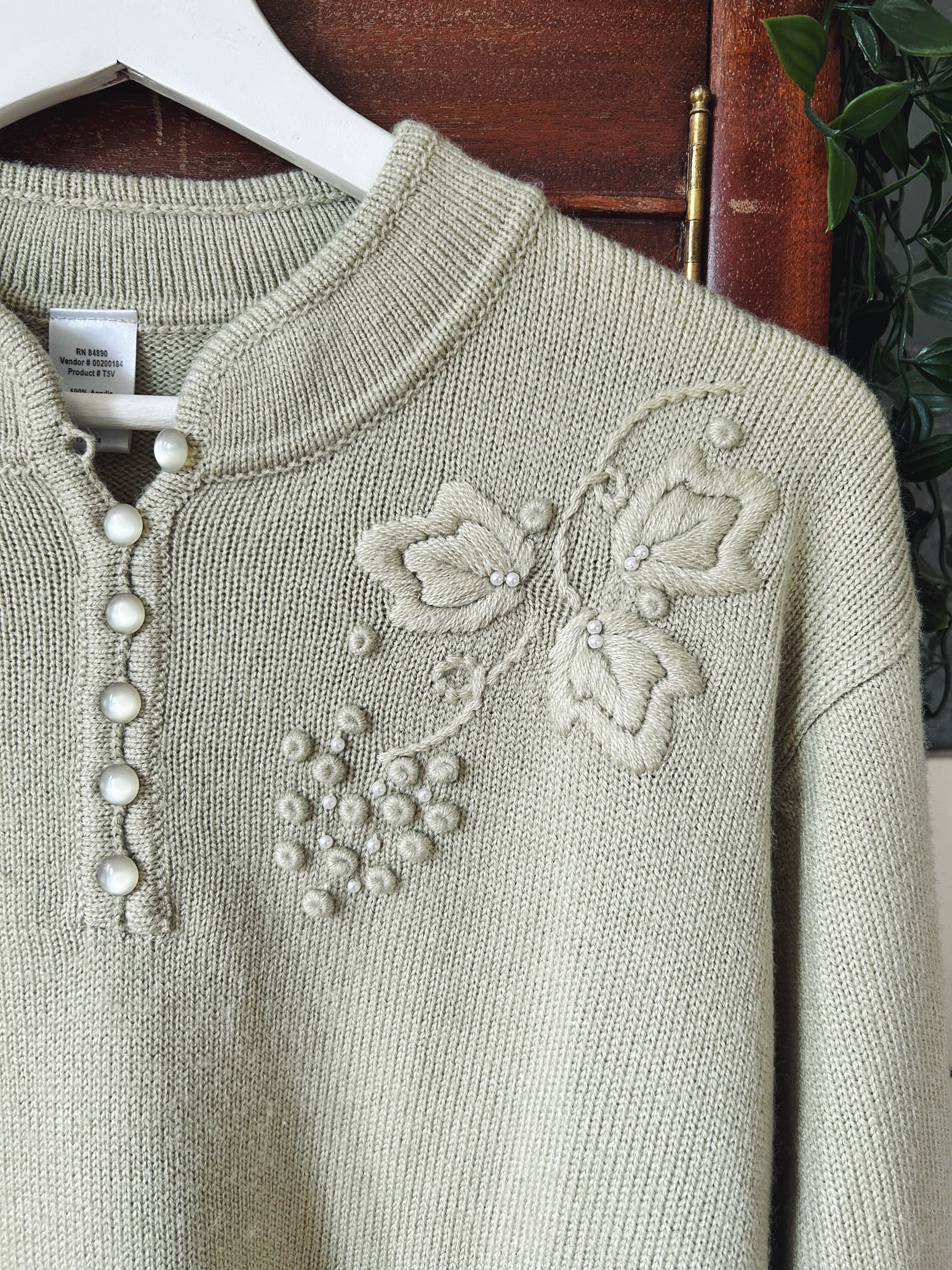 Moss Green Granny Sweater