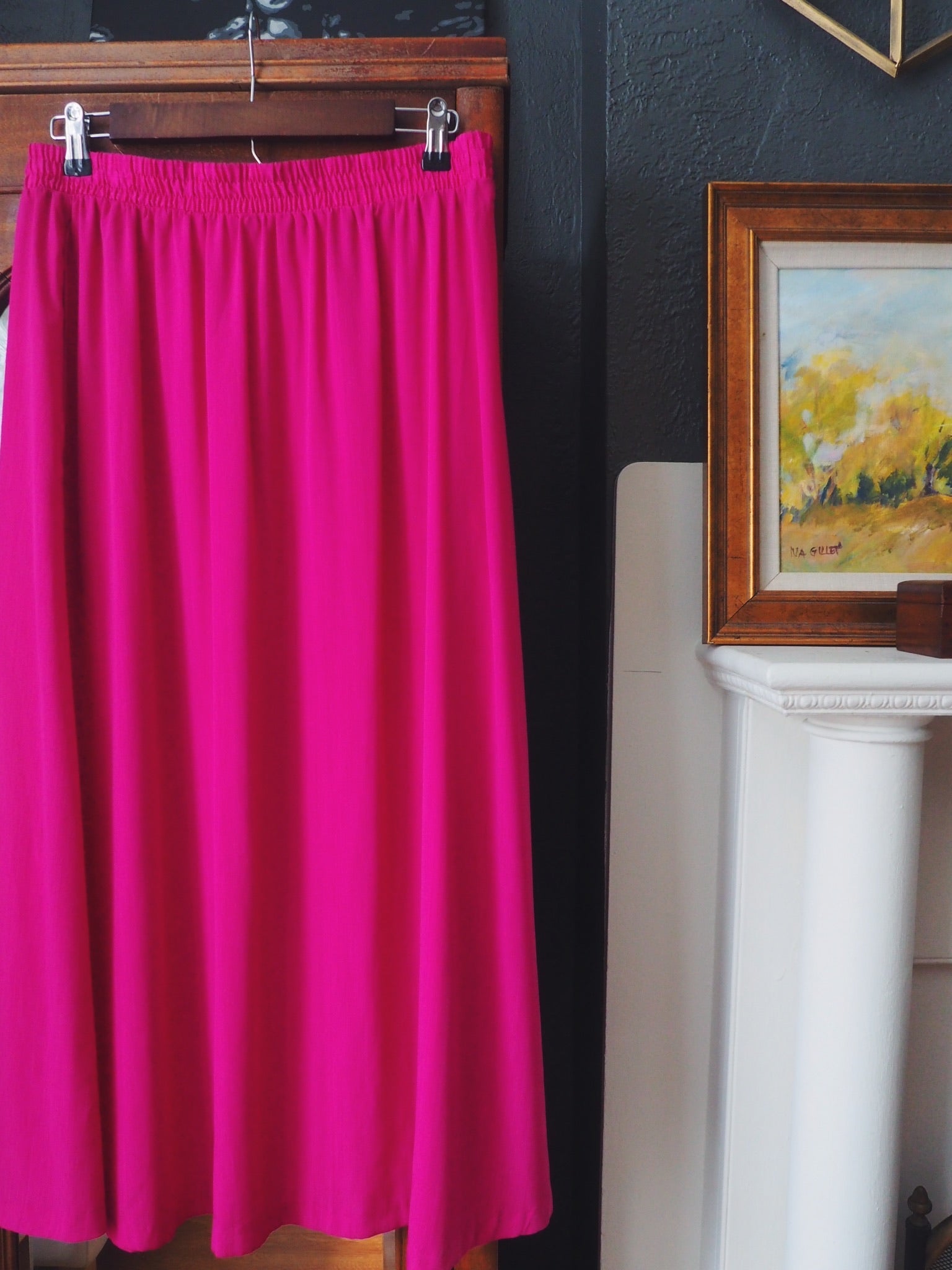 Vintage Hot Pink Maxi Skirt