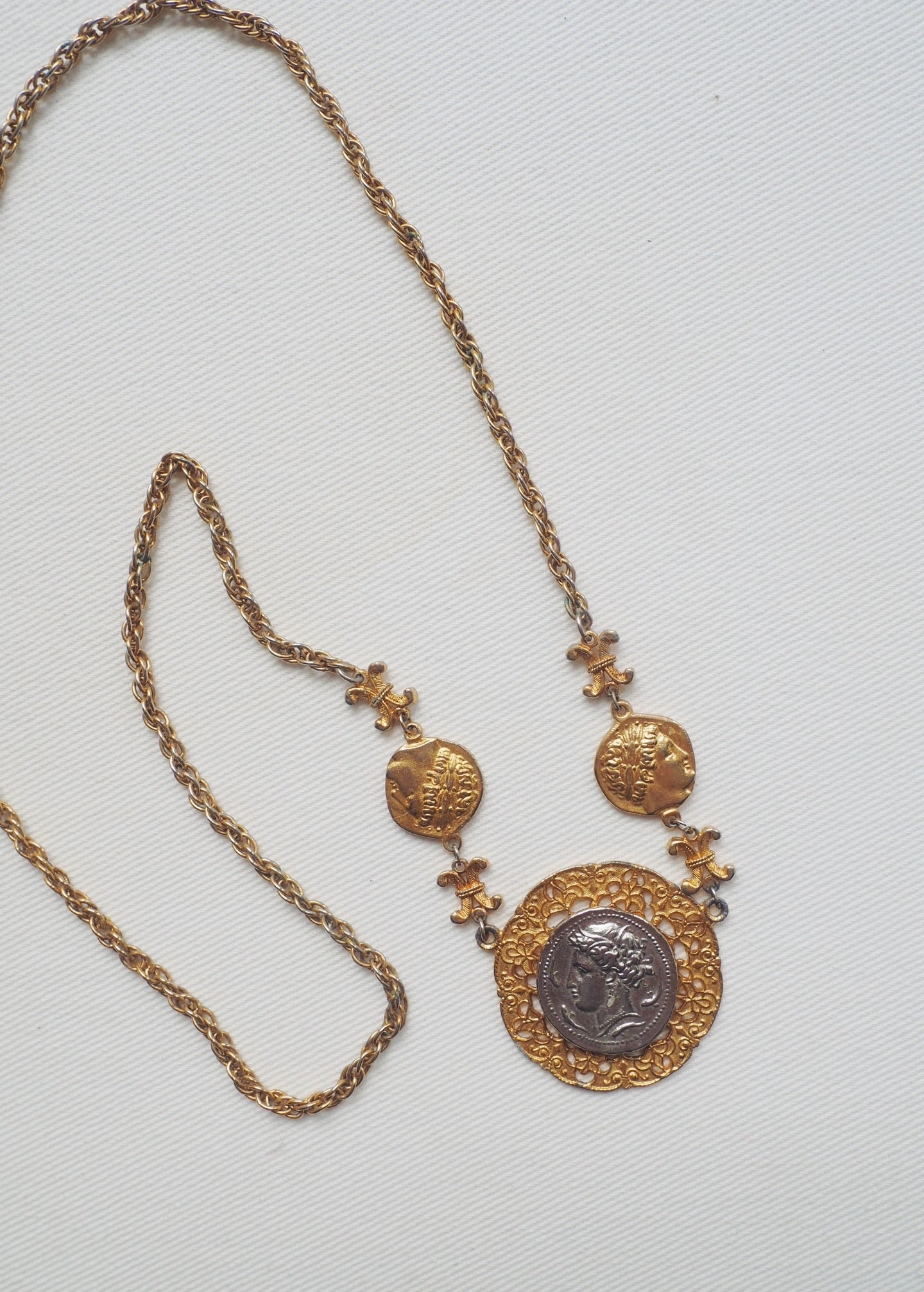 Vintage Coin Statement Necklace