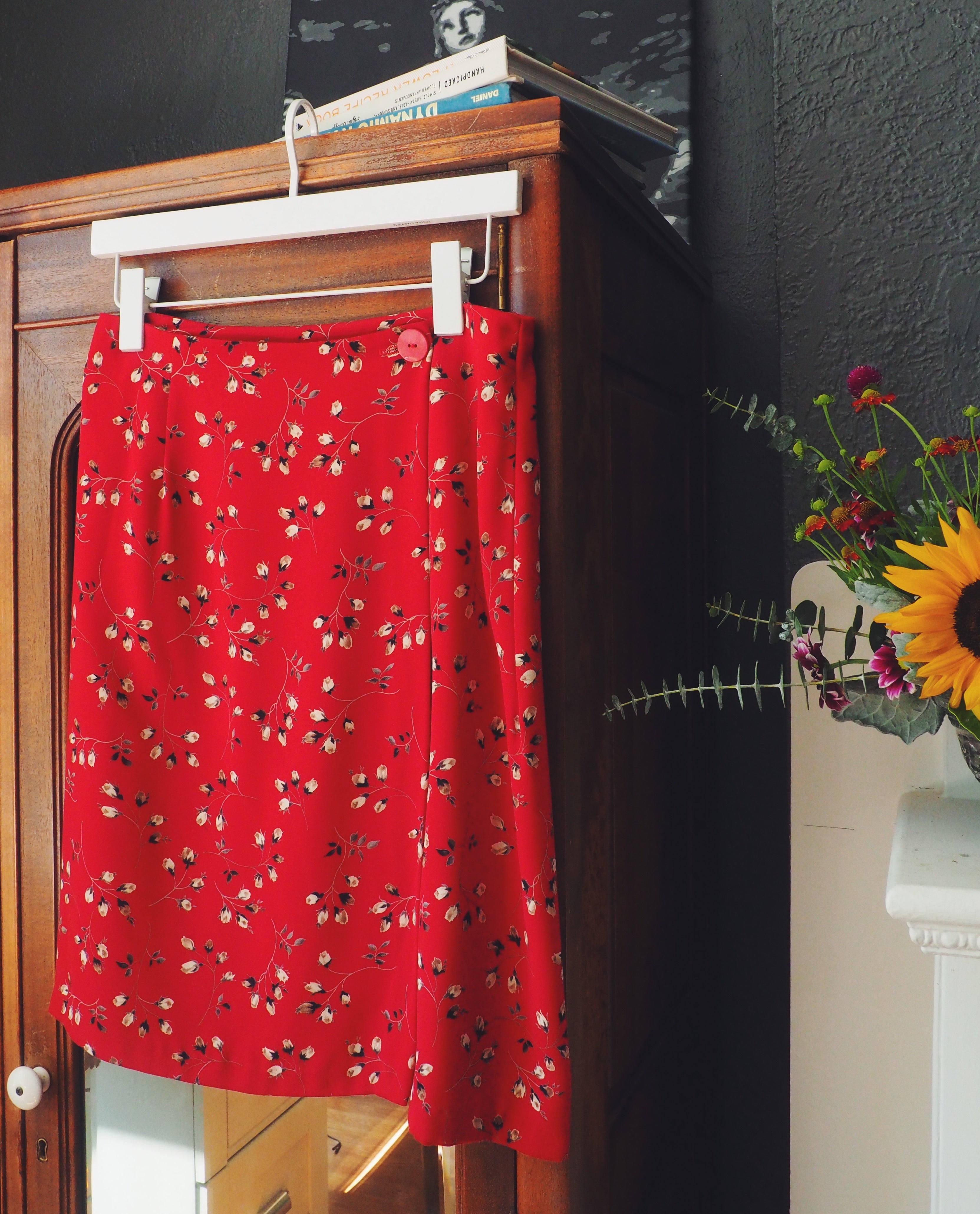 90s Floral Short Wrap Skirt