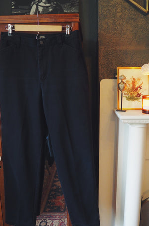 Vintage 100% Cotton High-Waisted Navy Pants