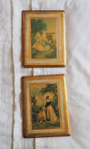 Antique Italian Gold Leaf Wood Prints