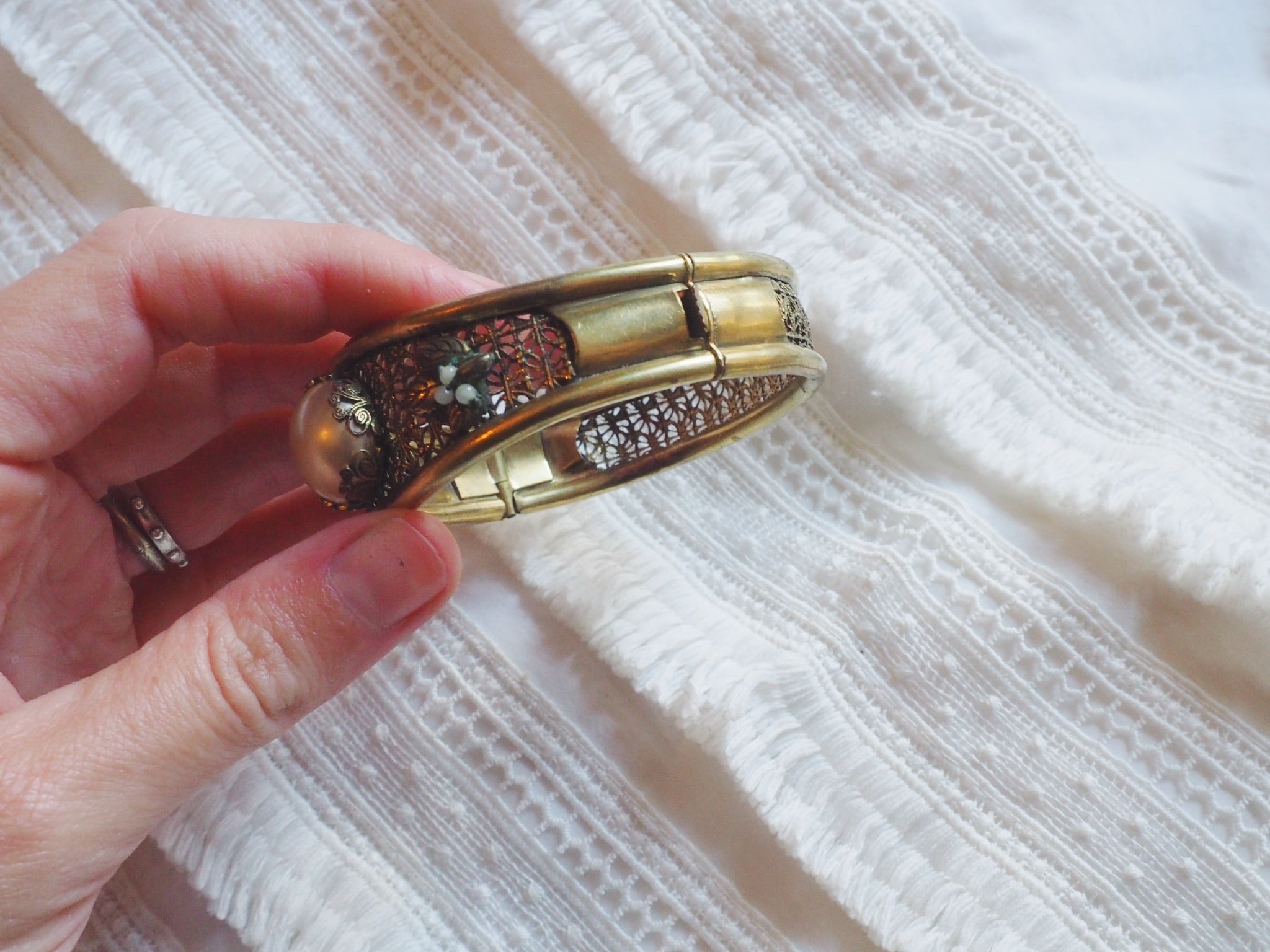 Vintage Brass Clasp Bracelet