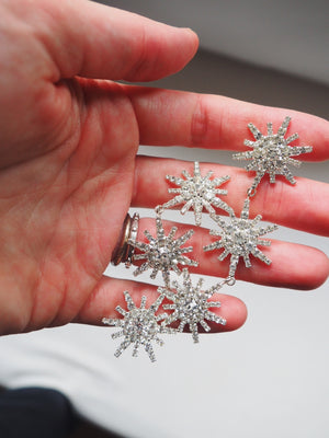 Crystal Snowflake Statement Earrings