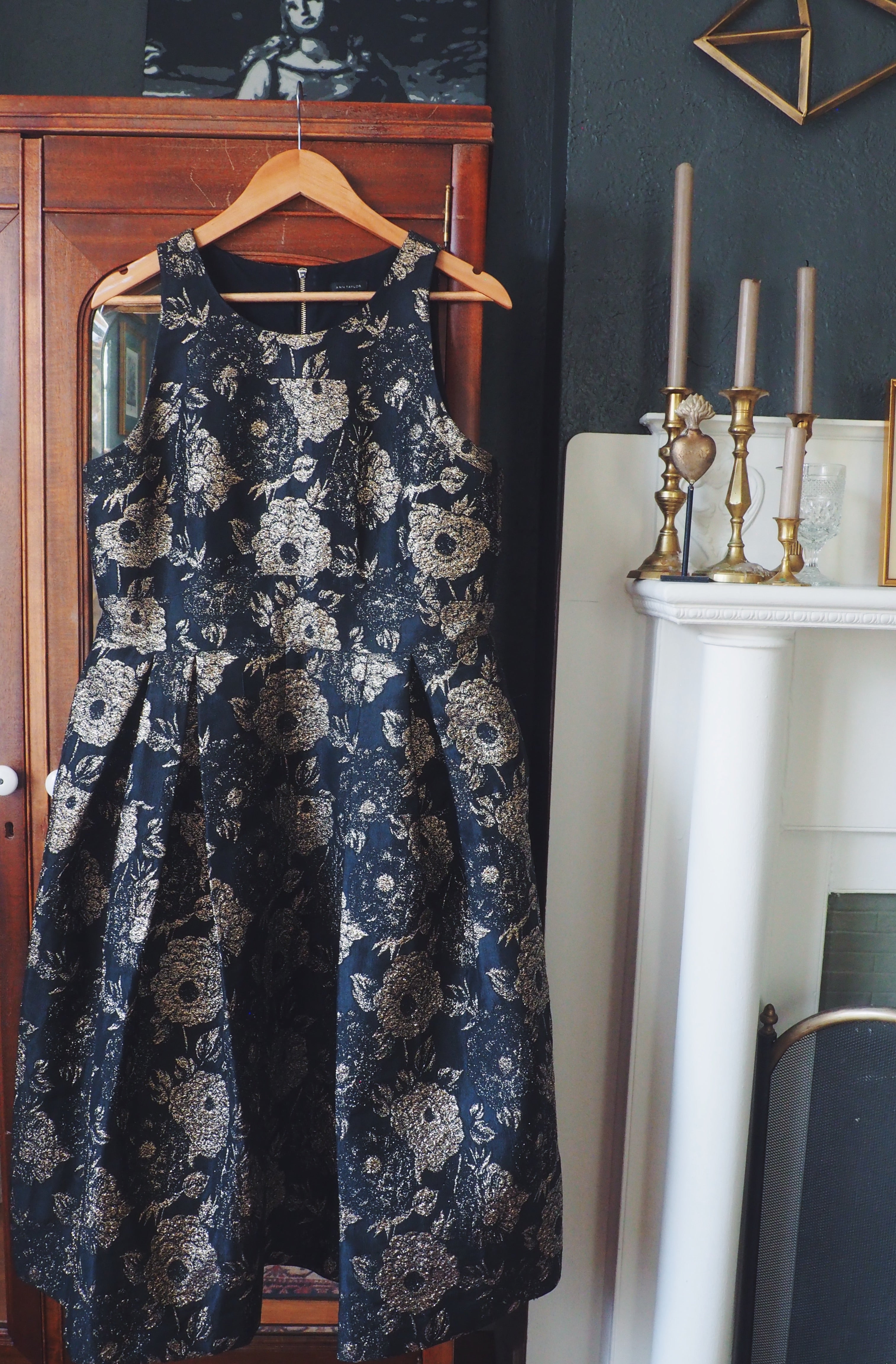Ann Taylor Floral Brocade Dress