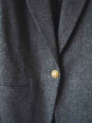 Vintage 100% Wool Charcoal Gray Blazer