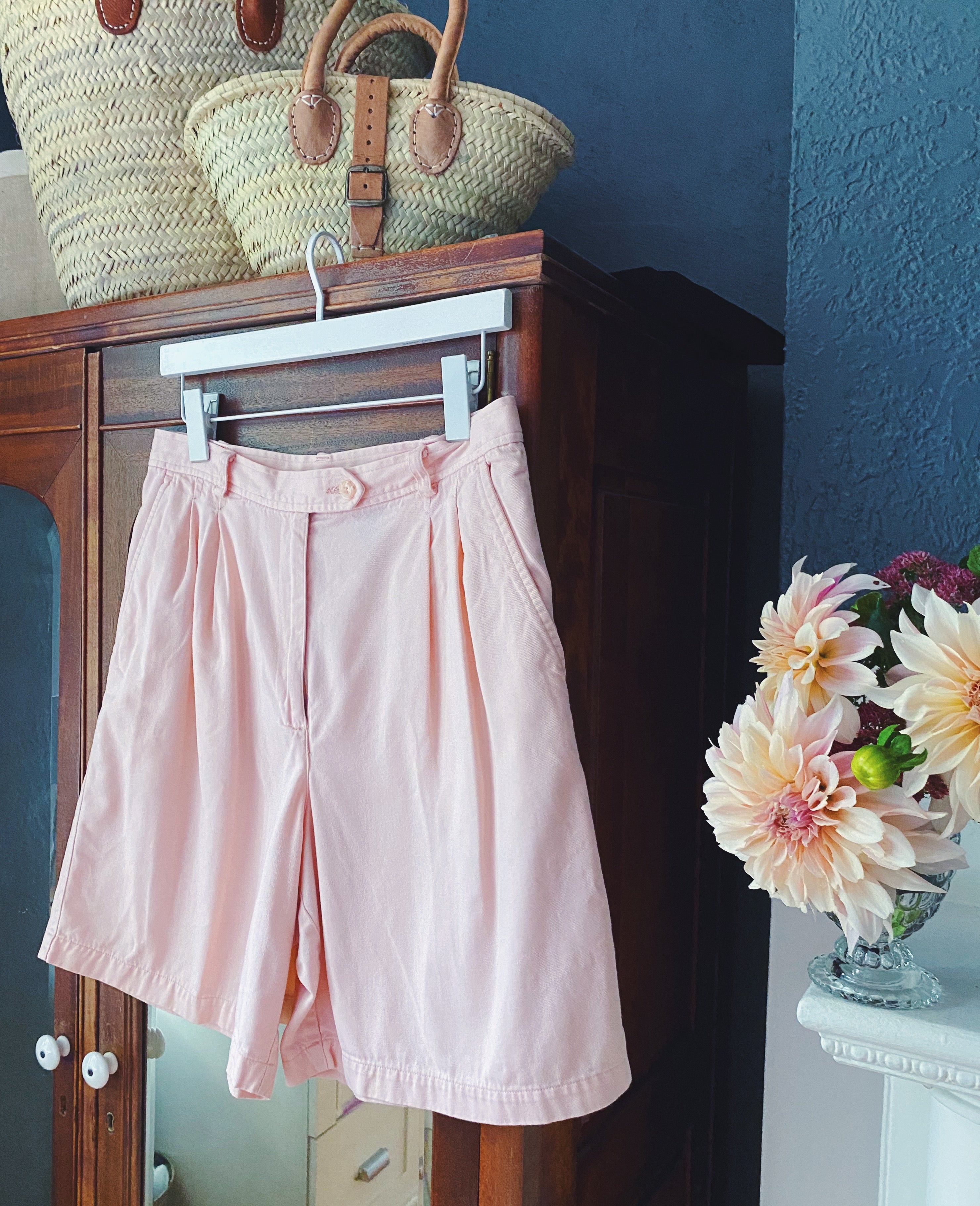 Vintage Peachy Pink High Waist Shorts