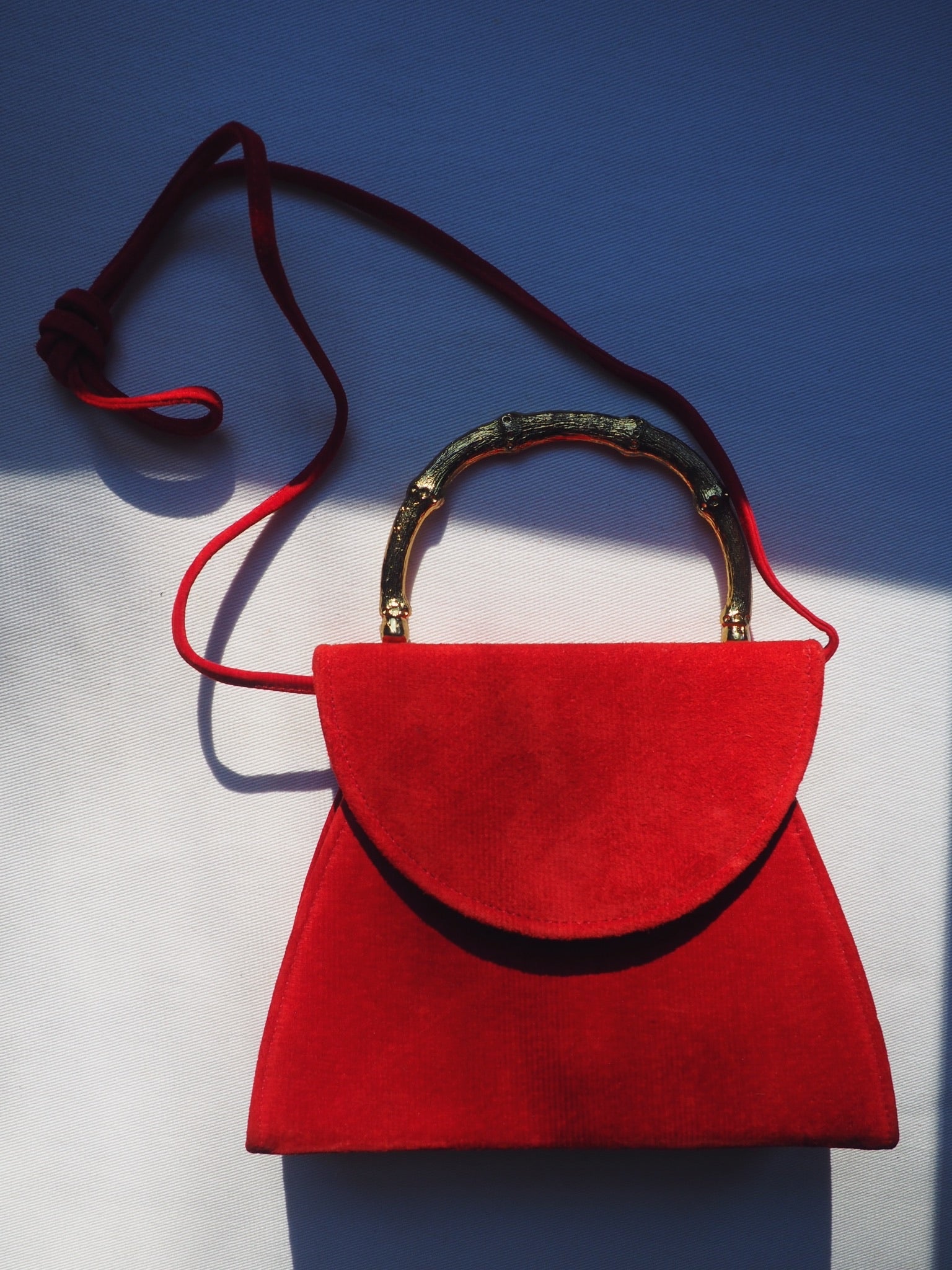 Vintage Red Suede Handbag