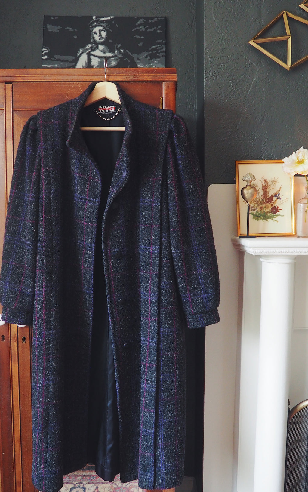Vintage Made in the USA Plaid Winter Coat