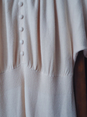 Cream Short Sleeve Sweater Dress