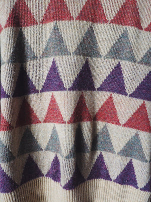 Retro Triangle Print Pullover Sweater