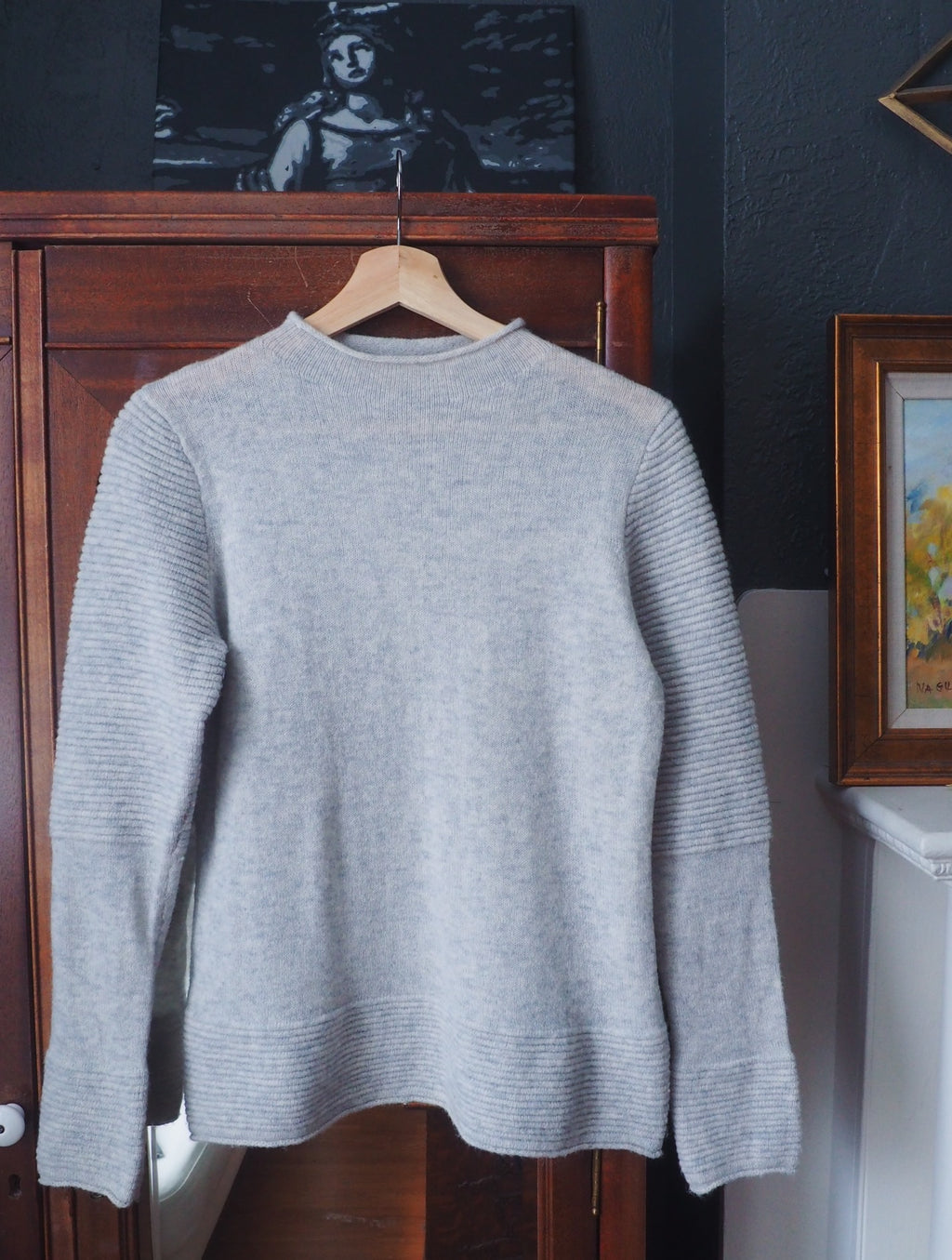 Banana Republic Gray Mock Neck Sweater