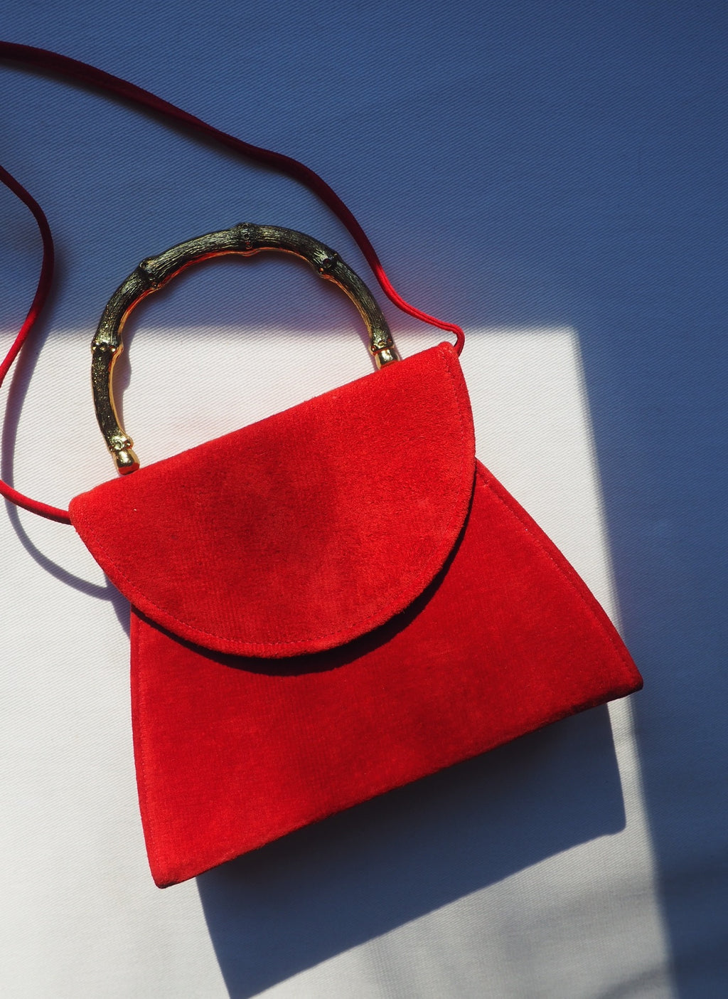 Vintage Red Suede Handbag