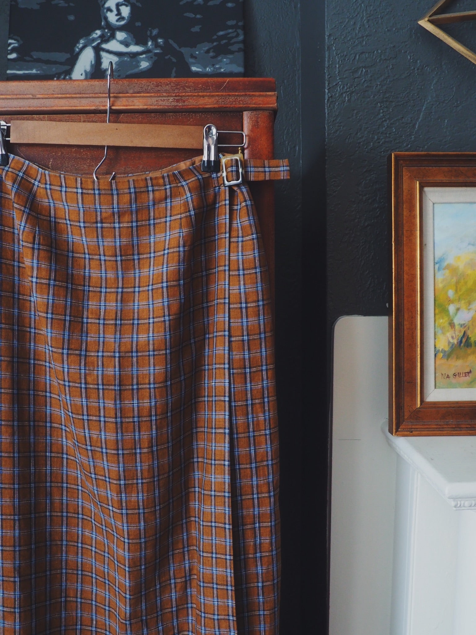 90s Plaid Wrap Skirt