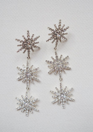 Crystal Snowflake Statement Earrings