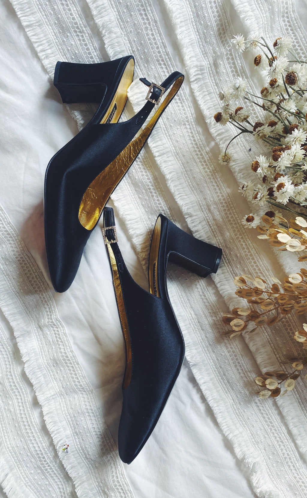 Vintage Satin Italian Pumps