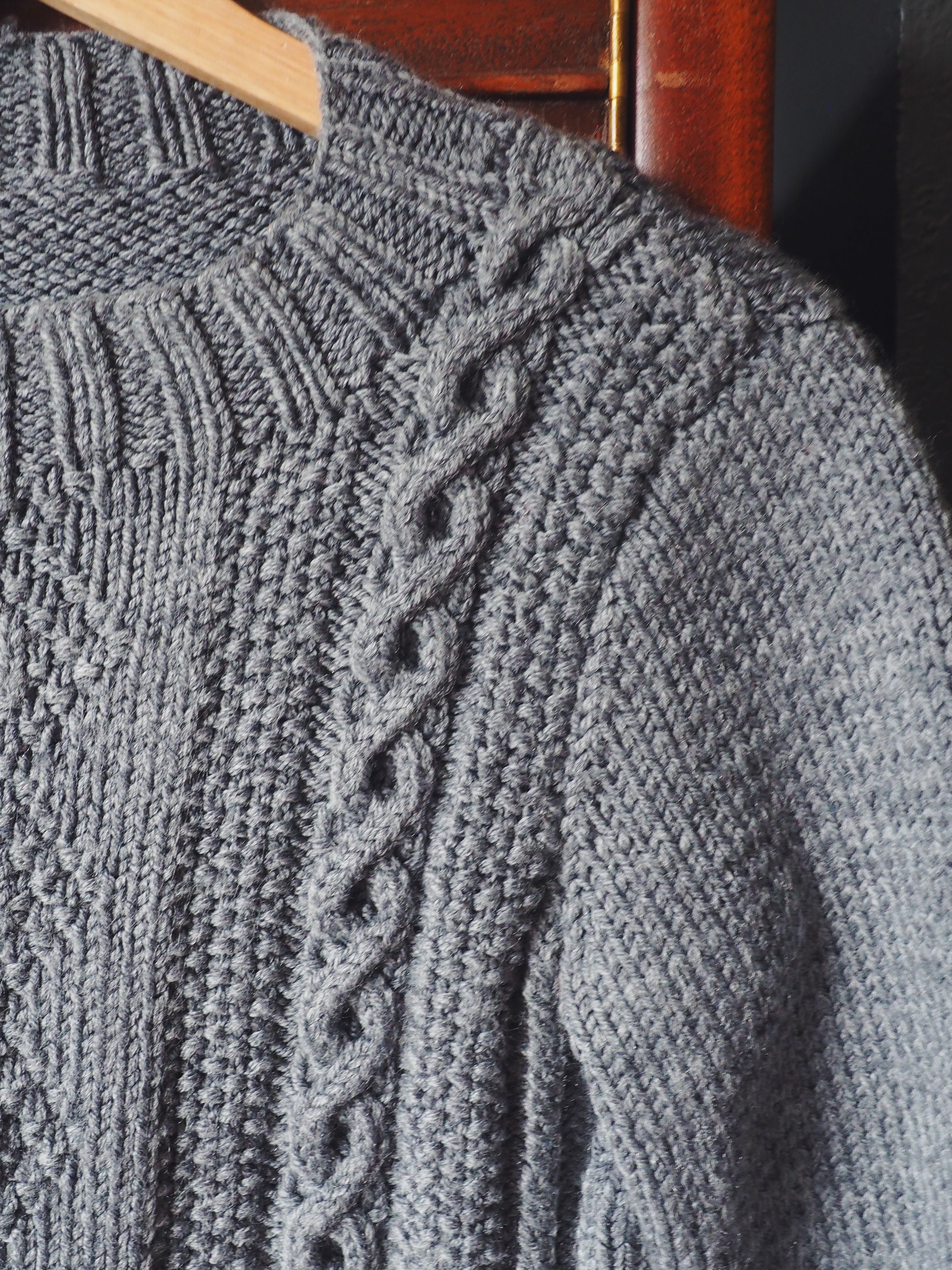 The Frankie Shop Devi Cable-Knit Mock Neck Sweater