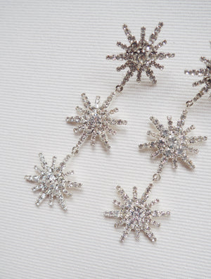 Crystal Snowflake Statement Earrings