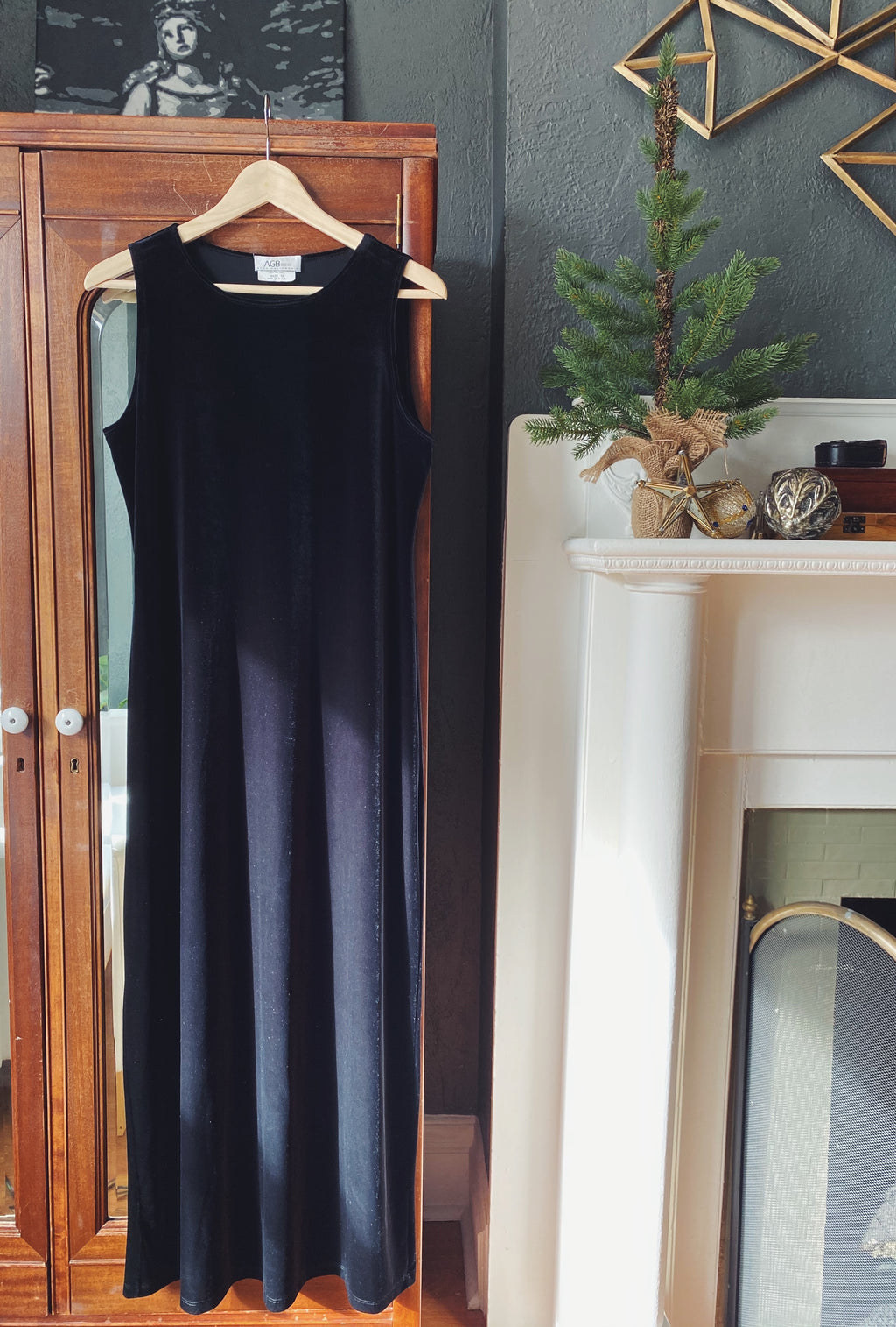 Vintage 90s Velvet Sleeveless Maxi