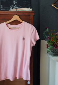Thrifted & Threaded Wounded Healer T in Pink
