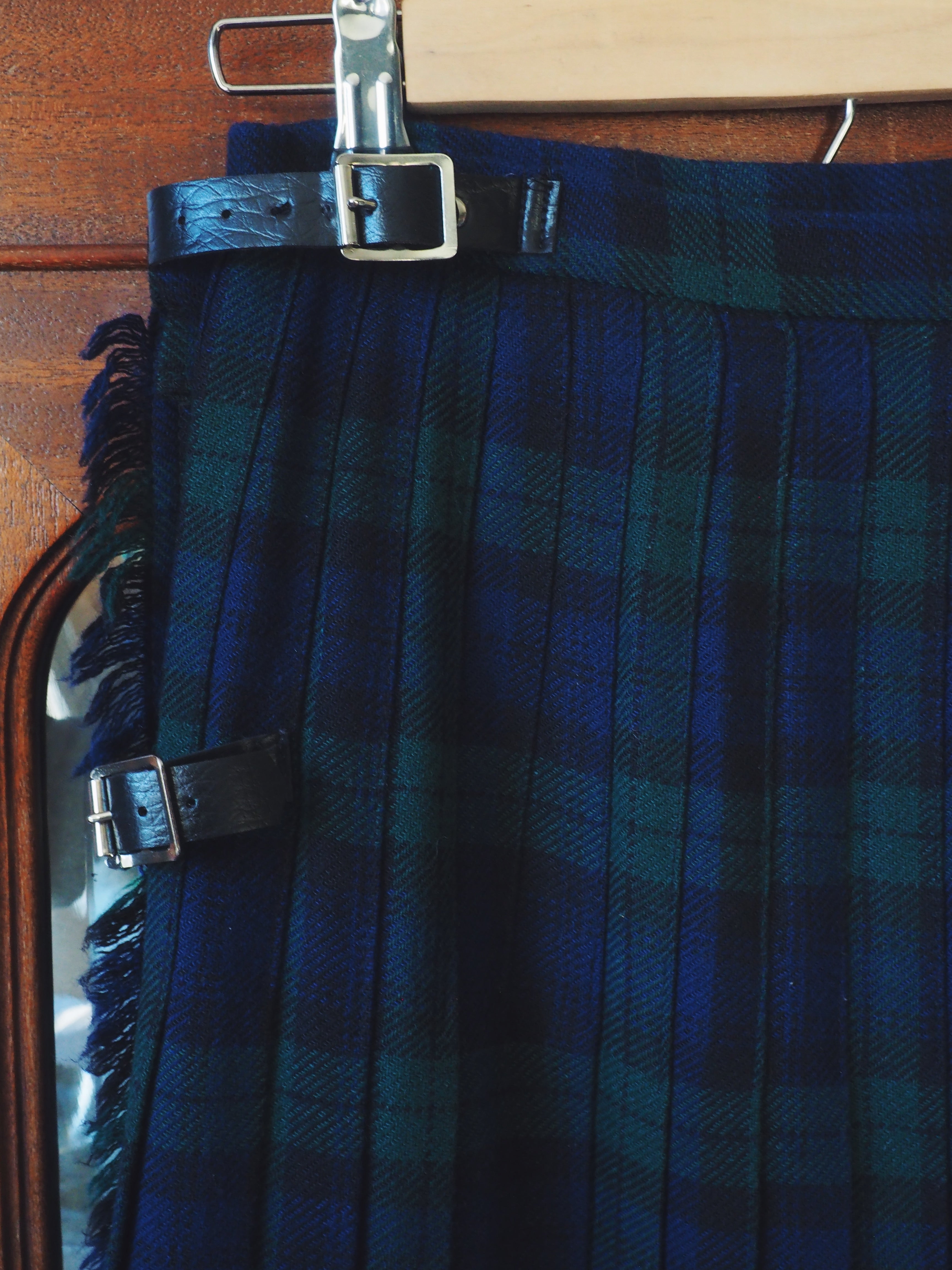 Navy and Green Scottish Tartan Skirt