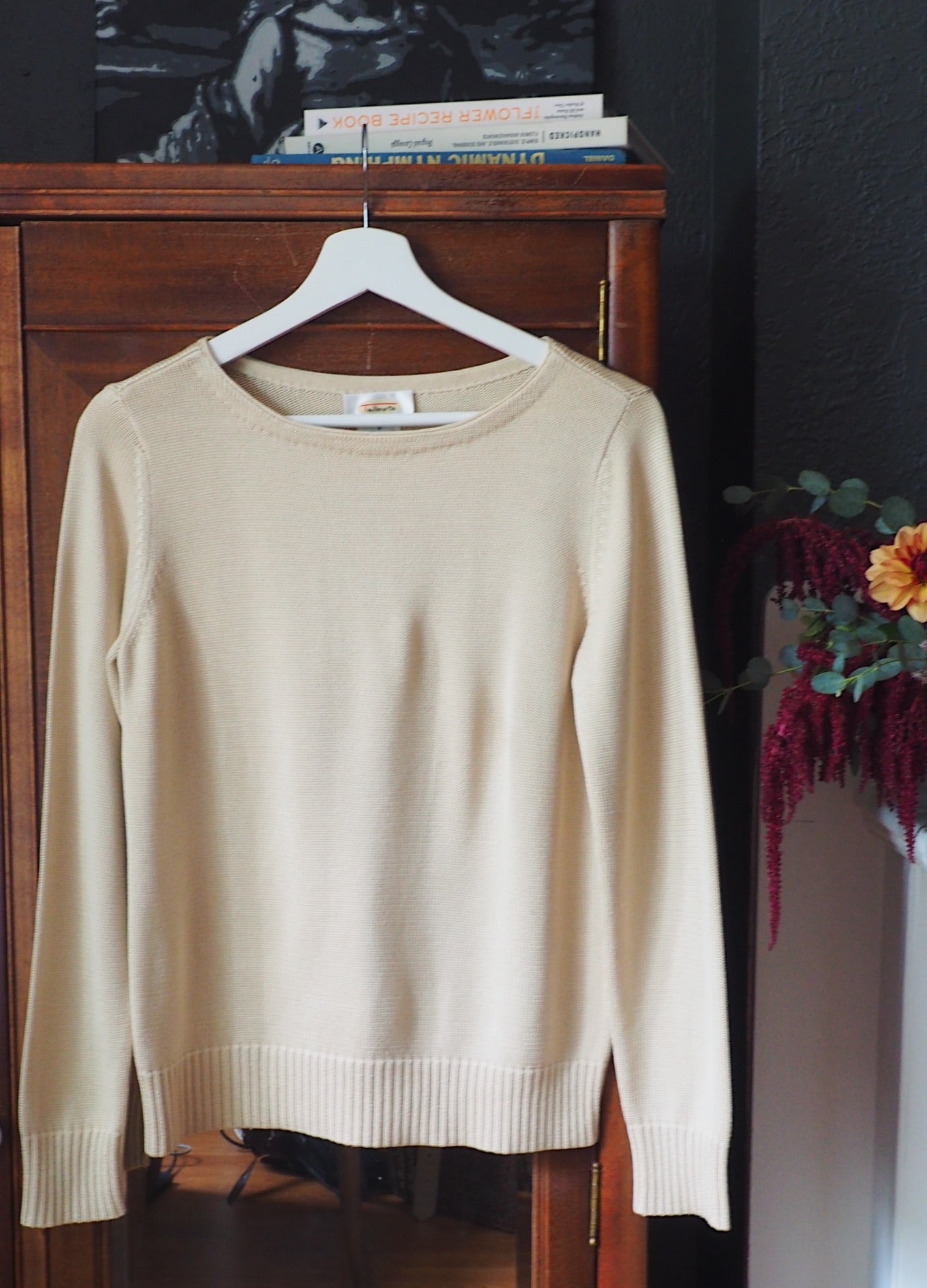 100% Silk Cream Knit Sweater