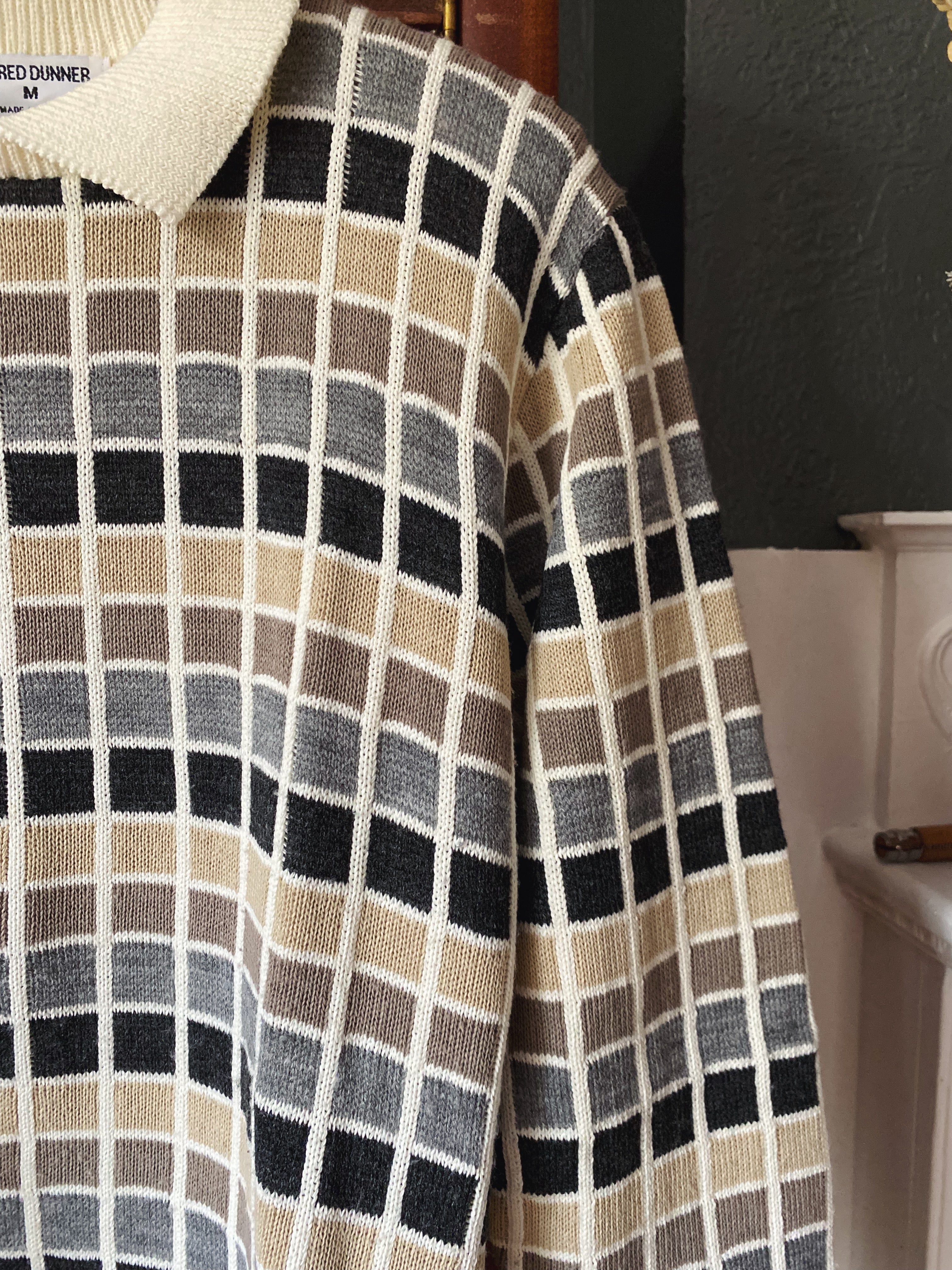 80s Graphic Collared Sweater Made in USA