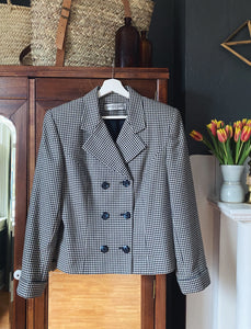 Early 90s Houndstooth Square Cut Cropped Blazer