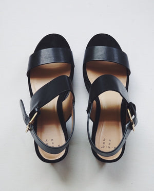 Modern Black Platform Sandals