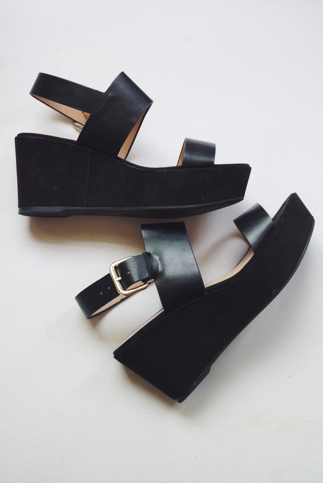 Modern Black Platform Sandals