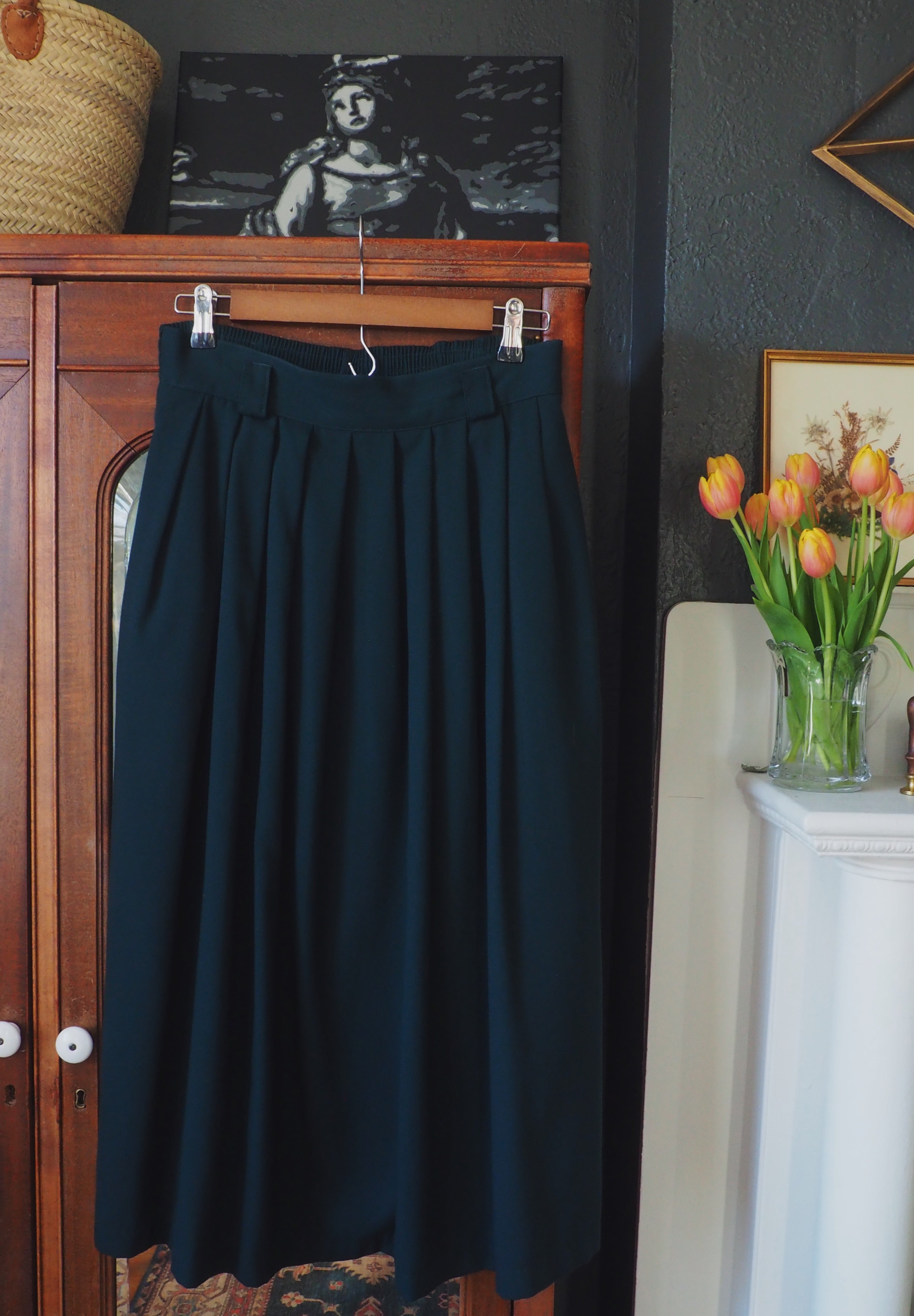 Made in the USA Vintage A-Line Midi Skirt
