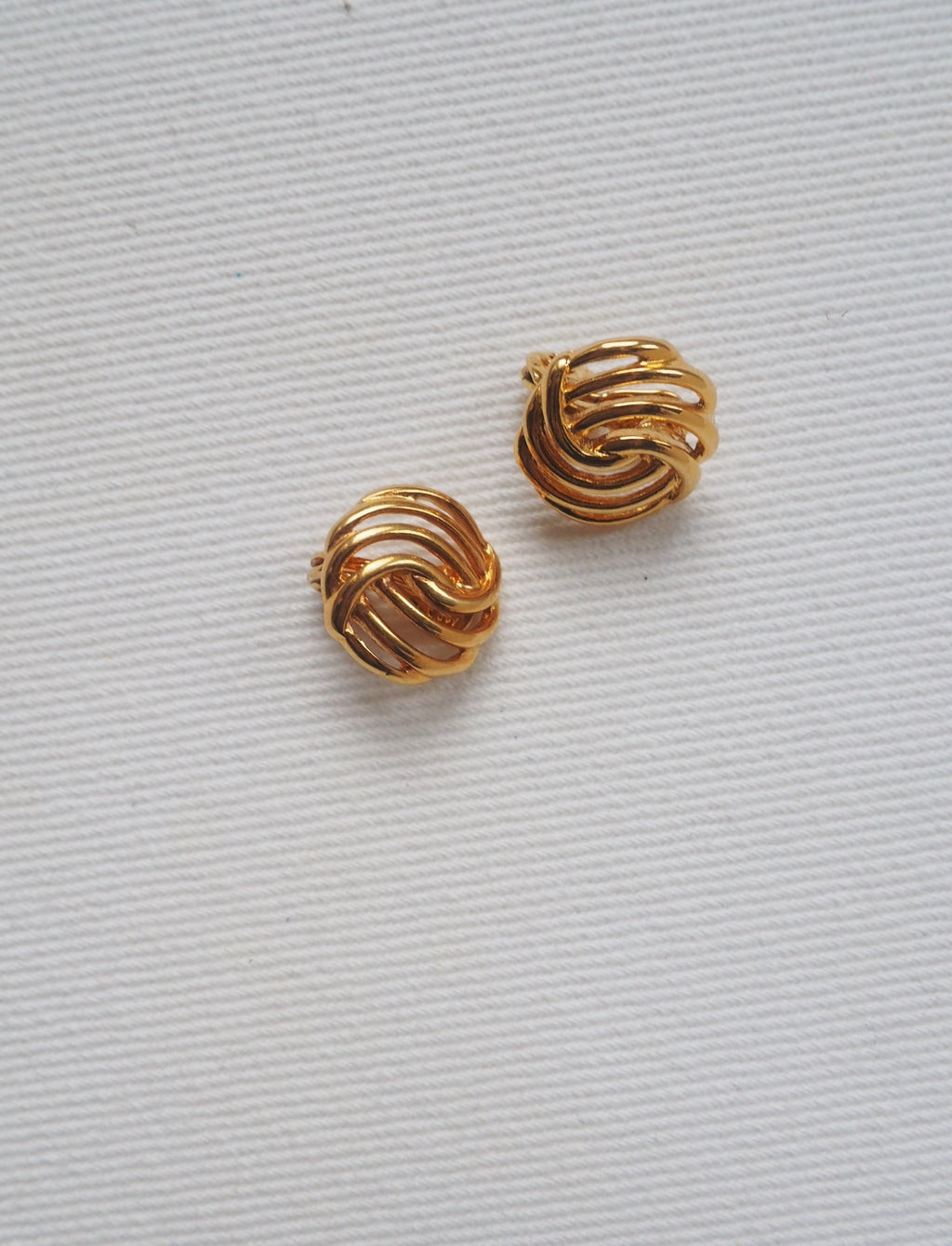 Retro Weave Clip-On Earrings