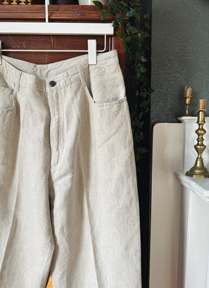 90s Linen Cotton Blend Trousers