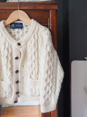 Vintage Cream Cable Knit Cardigan