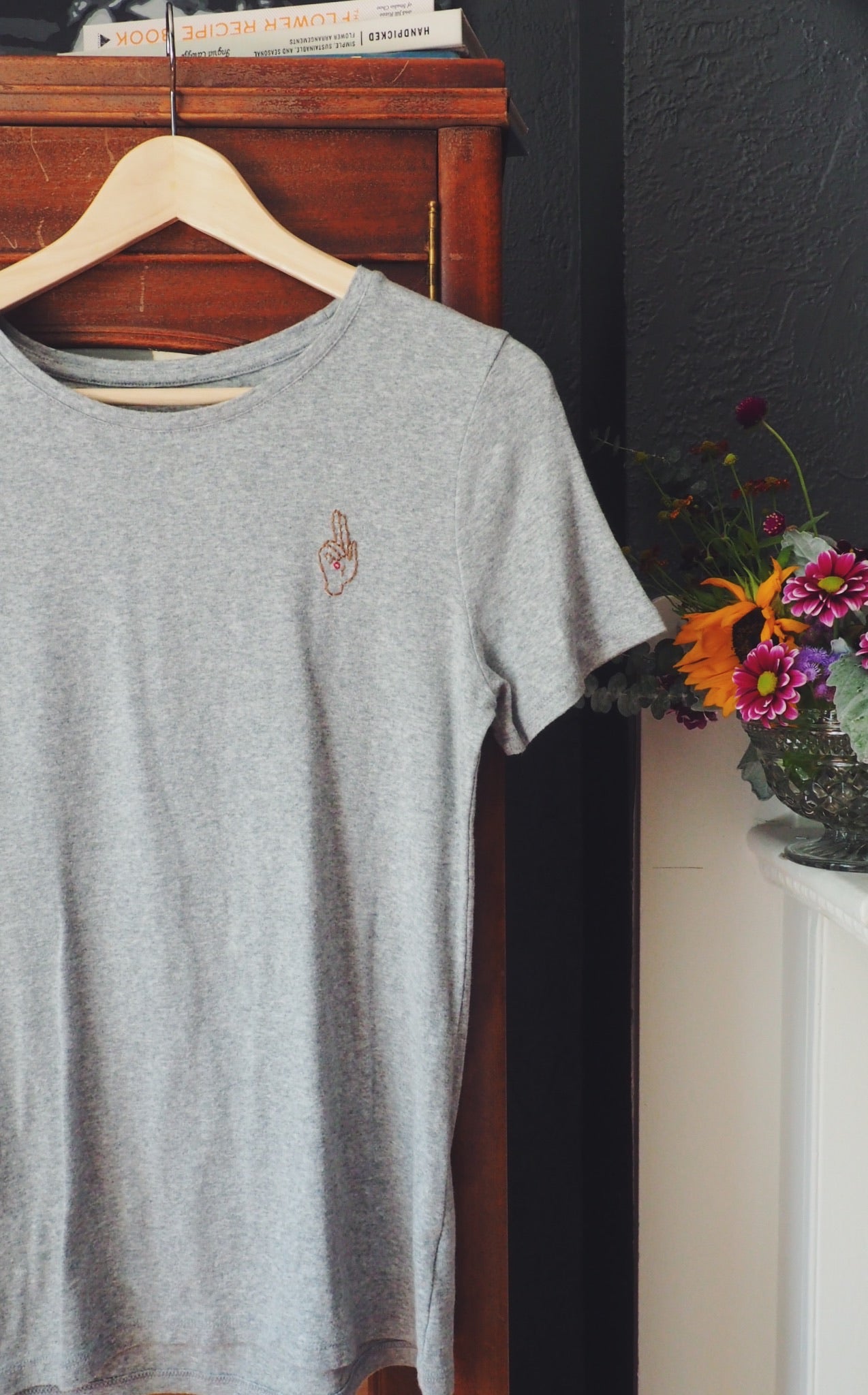 Thrifted & Threaded Wounded Healer T in Gray