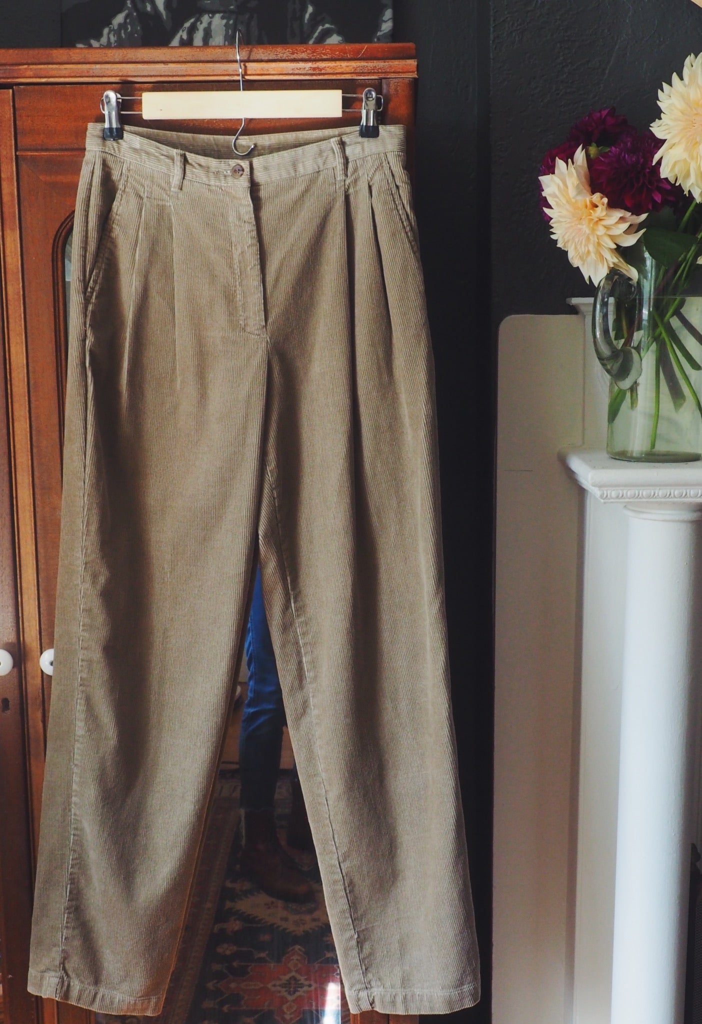 Vintage Corduroy High-Waist Pants