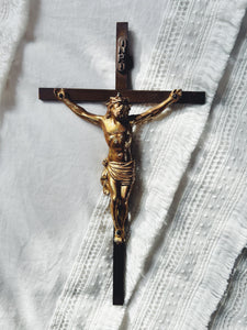 Antique Brass Crucifix