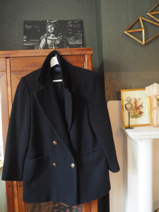 Vintage Nautical Button Black Blazer