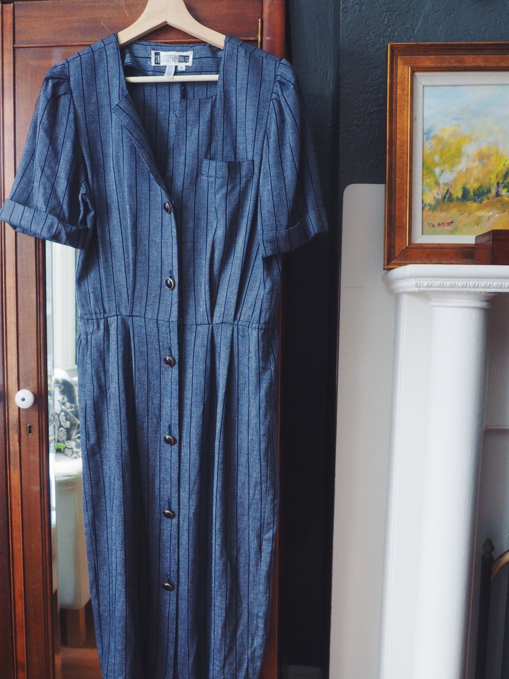 Vintage Striped Shirt Dress