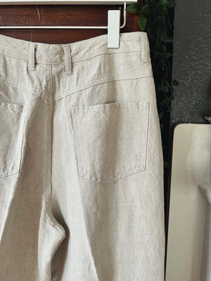 90s Linen Cotton Blend Trousers