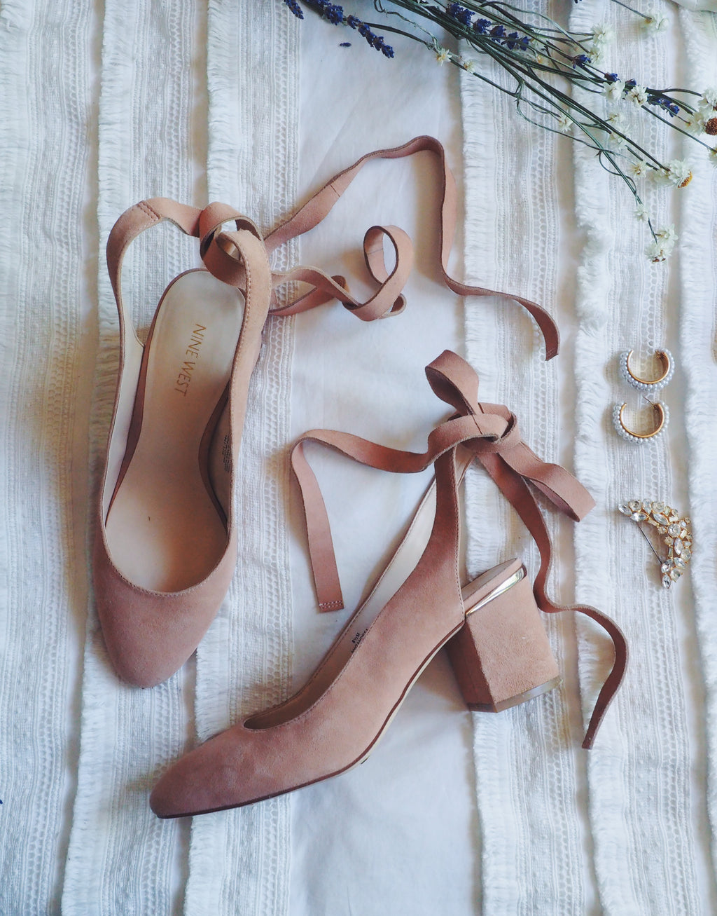 Nine West Ballet Pink Suede Heels