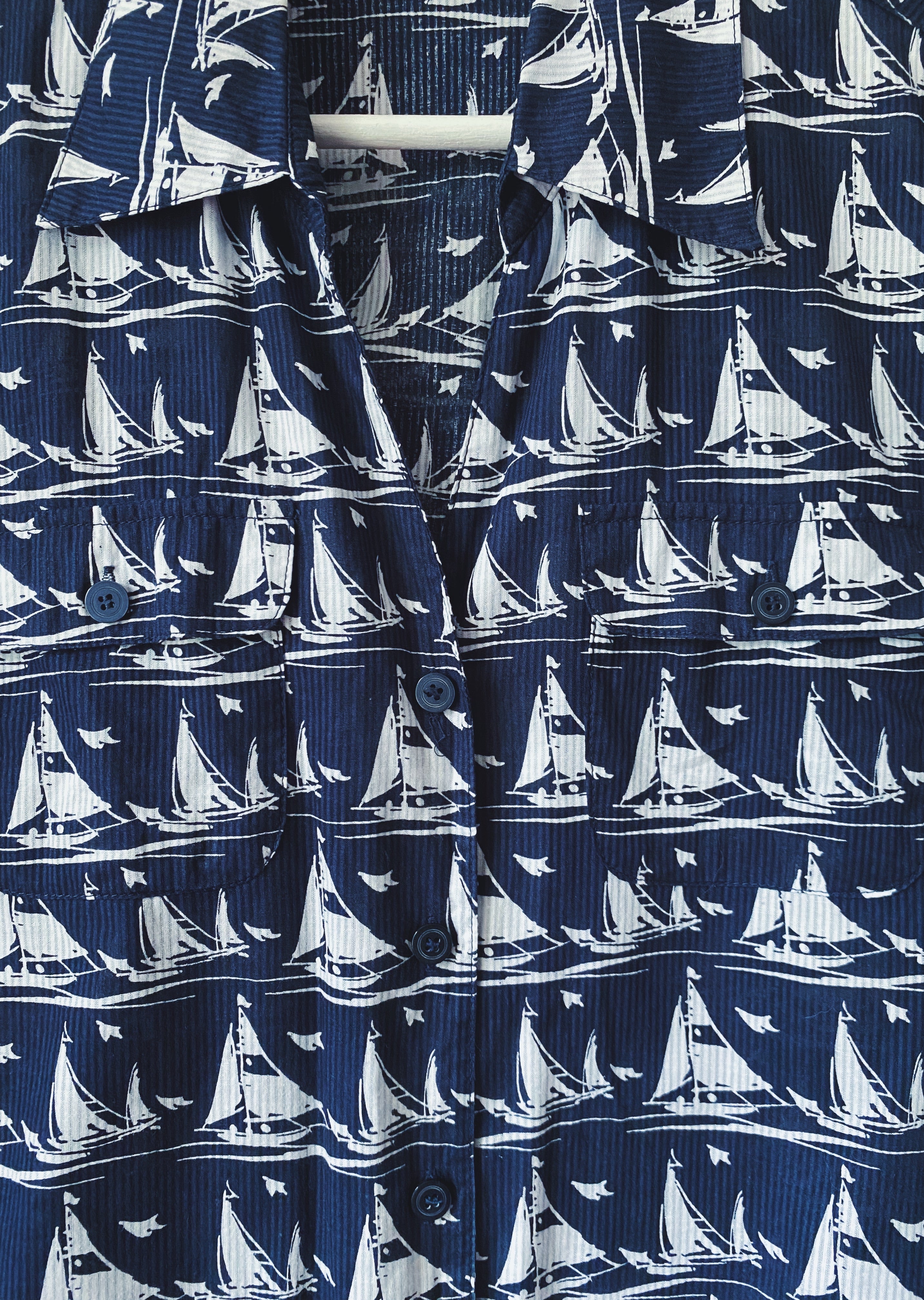 100% Cotton Nautical-Print Blouse