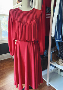 Vintage Cherry Red Midi Dress