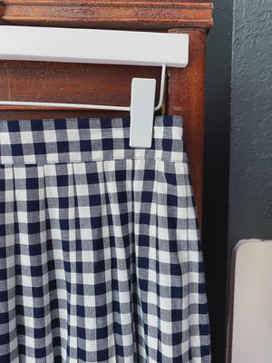 Made in the USA Pleated Gingham A-Line Skirt