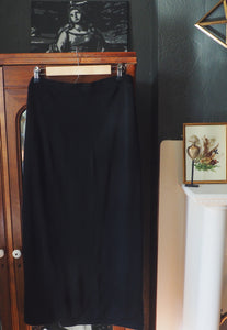 Vintage Knit Black Midi Skirt
