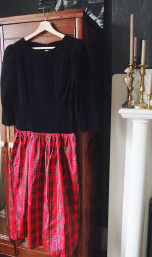 Black and Red Plaid Holiday Dress