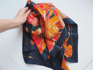 Vintage Floral Navy Scarf