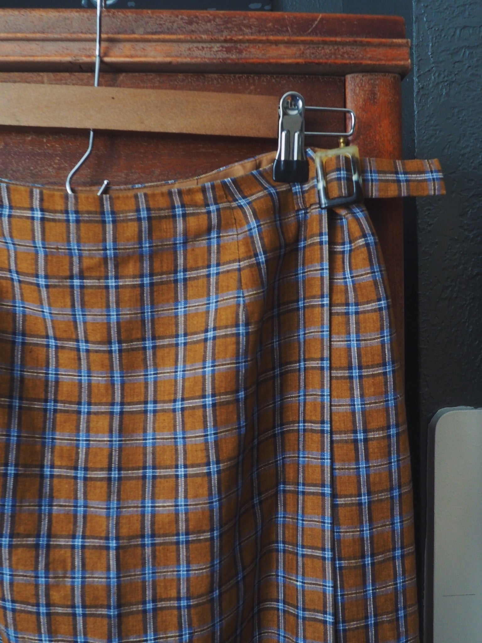 90s Plaid Wrap Skirt