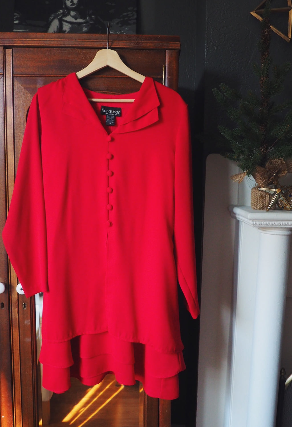 Vintage 90s Cherry Red Dress