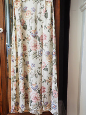 Vintage Cream Floral Midi Dress